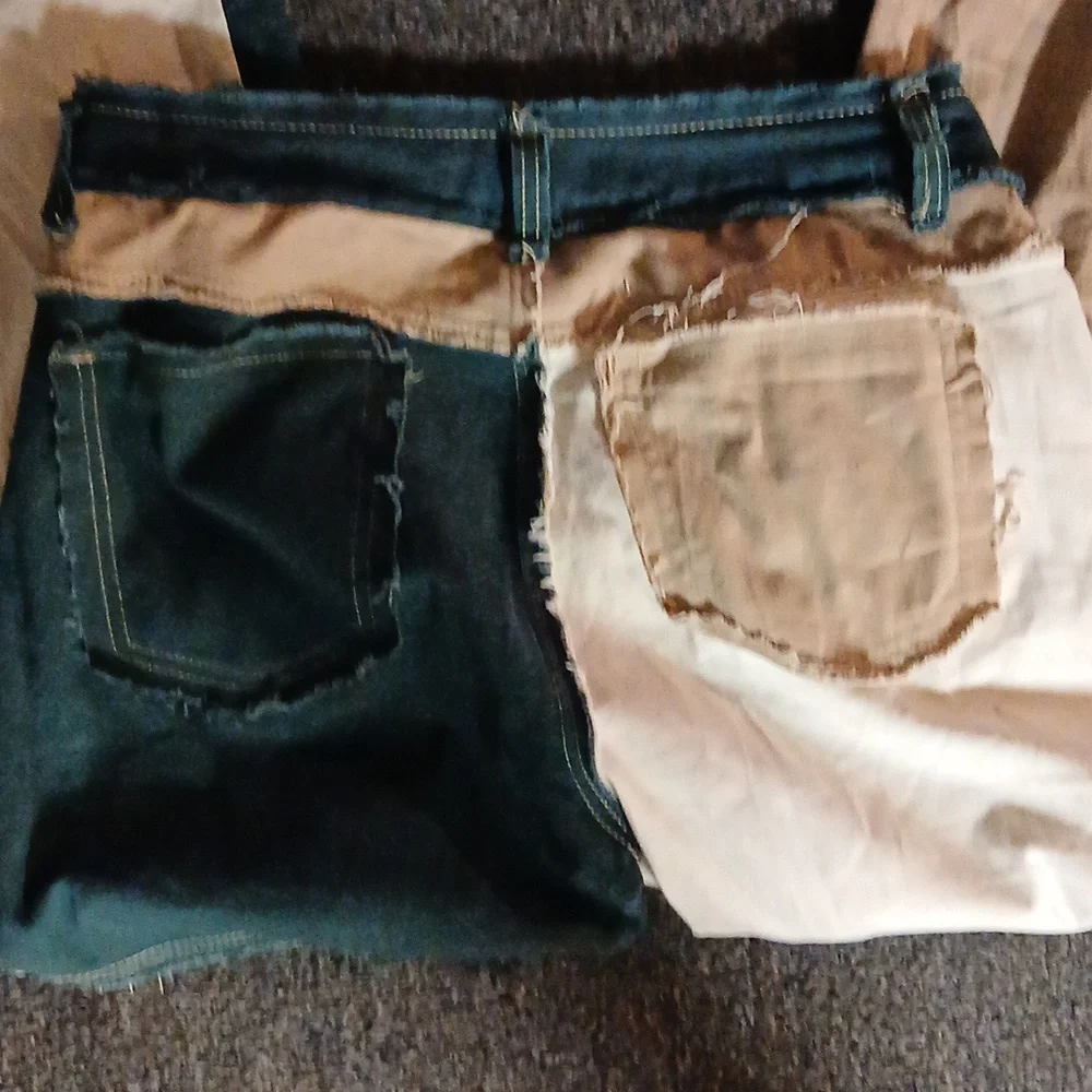Retro Patch Work Raw Hem Jeans - Picture 10 of 10
